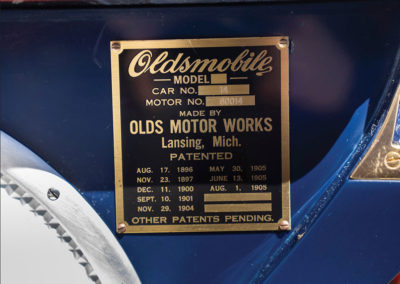 1908 Oldsmobile Limited Prototype plaque constructeur - Hershey Auction.