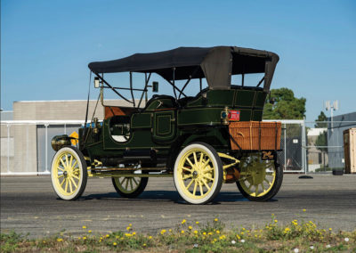 1908 Stanley Model M Five-Passenger Touring vue trois quarts arrière gauche - Hershey Auction.