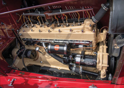 1929 Auburn 120 Eight Speedster détail du moteur Big Eight - Hershey Auction.