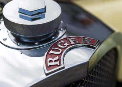 1970 Ruger Sports Tourer Prototype détail du bouchon de radiateur et logo Ruger.