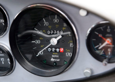 1973 Ferrari Dino 246 GT by Scaglietti détail du compteur de vitesse.
