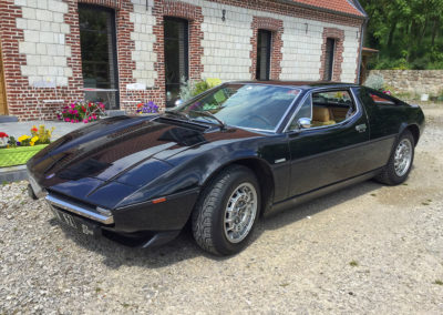 1975 Maserati Merak équipée du V6 3 litres à carburateurs.
