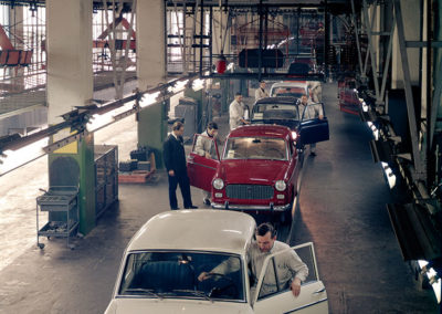 1963 Fiat 1100D sortie de la chaîne de montage de Lingotto.