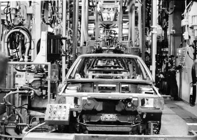 1982 Lingotto, la chaîne de montage des Lancia Delta, la dernière sortie de Lingotto.