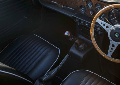 1968 Triumph TR5 détail du levier de vitesse.