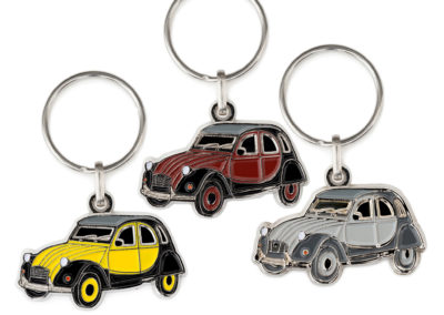 Porte-Clefs Citroën 2CV Charleston trois couleurs.