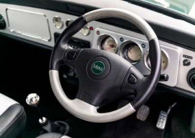 2000 Rover Mini Cooper Sport détail volant cuir bi-tons - Classic Car Auctions mars 2021.