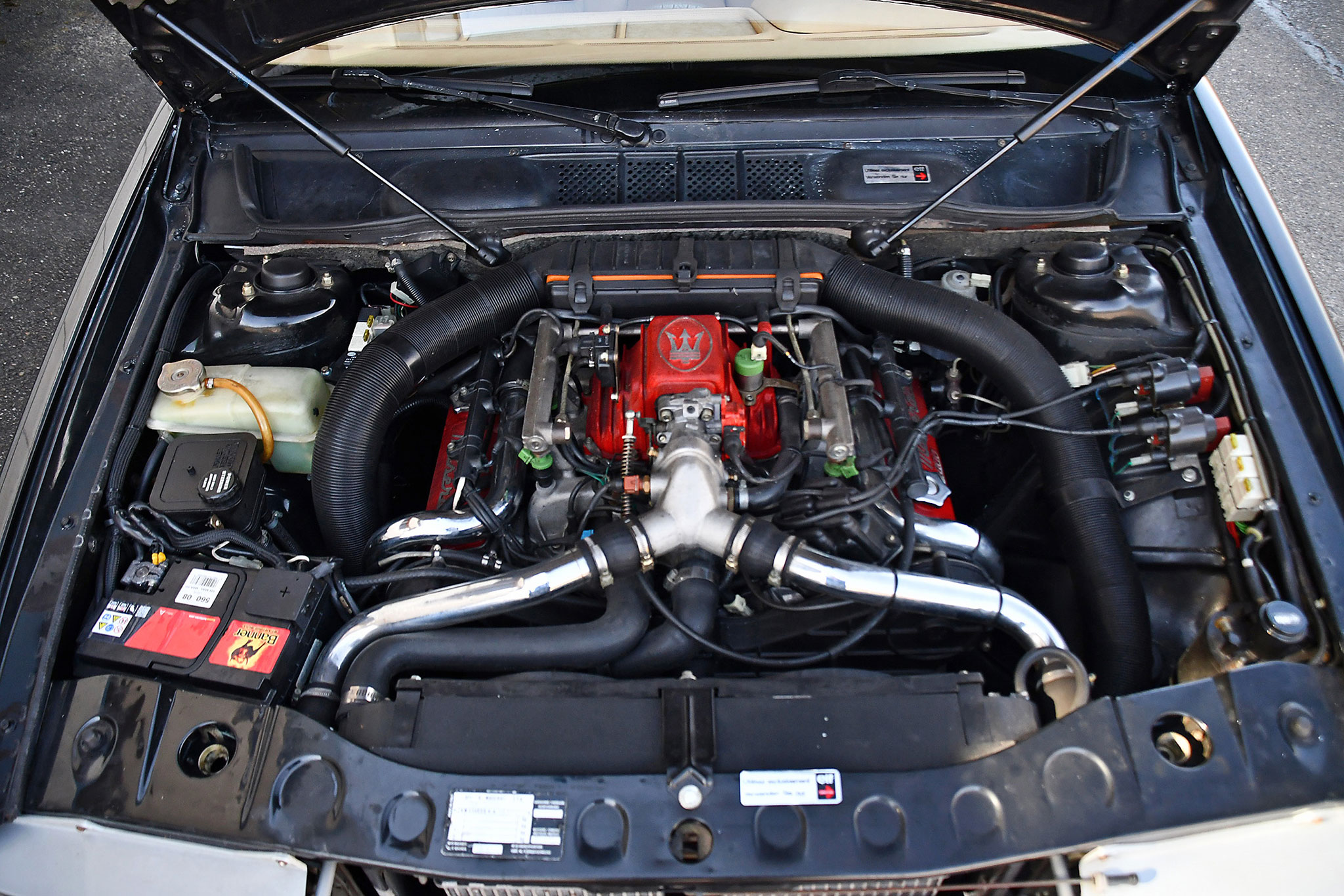 1988 Maserati Biturbo 228i – moteur de 2790 cm³ avec deux turbos boîte mécanique 5 rapports et 67 500 kilomètres.