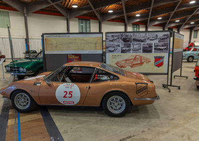 Derrière la Moretti Sportiva S1, dessins et photos du designer Dany Brawand originaire du canton de Vaud – Salon Romand Vintage Motors 2025.