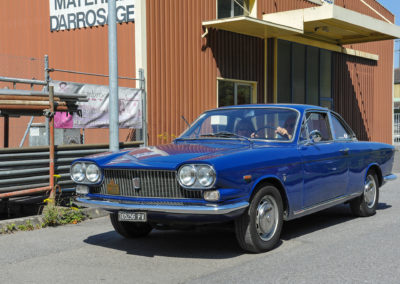 Moretti 1300 de 1962, coupé 4 places, sur base de Fiat 1300 berline avec à son volant Gianni Moretti – Salon Romand Vintage Motors 2025.